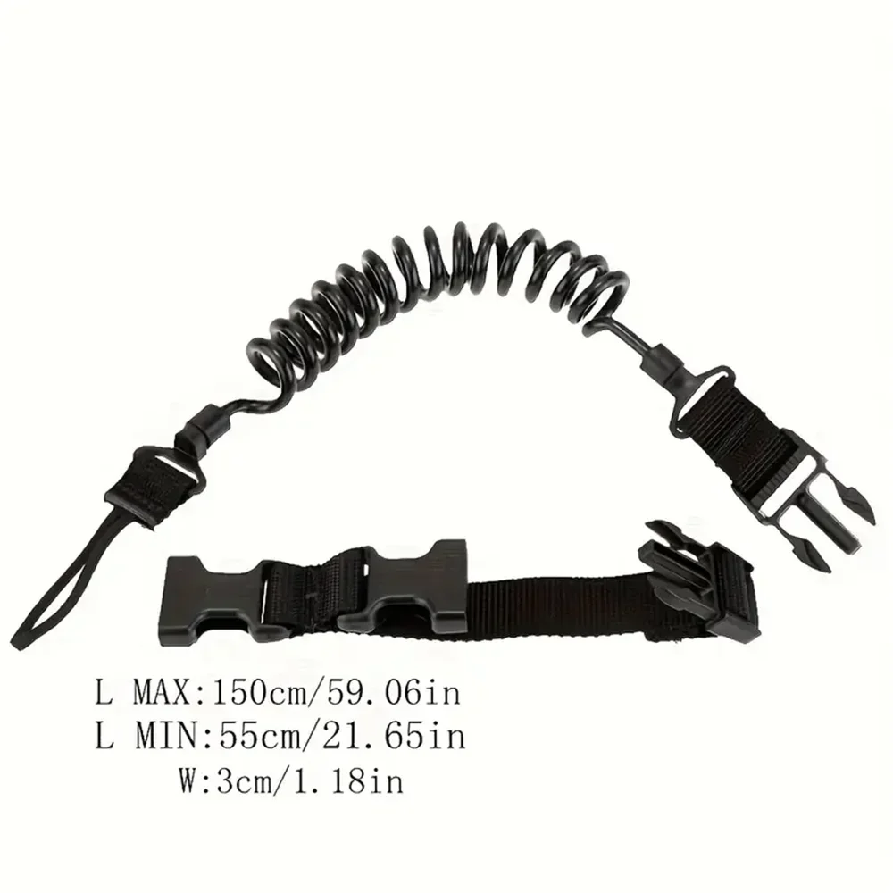 Elastic lanyard rope Multi purpose Spring Lanyard Outdoor Wear Resistant Elastic Key Chain Safety Rope Anti Loss Military Tactical Lanyard