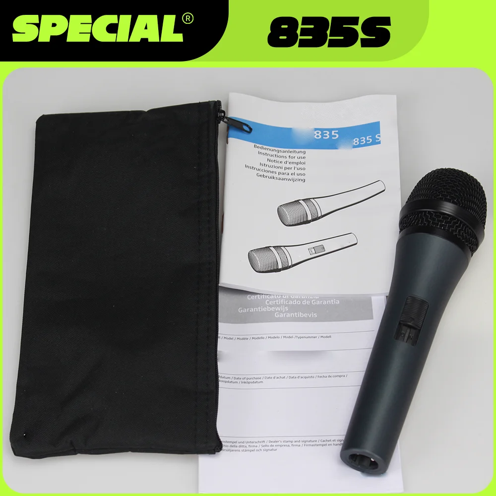 835 835S 유선 마이크 다이나믹 악기 마이크 전문가급 품질 라이브 공연 및 녹음용 다용도 마이크