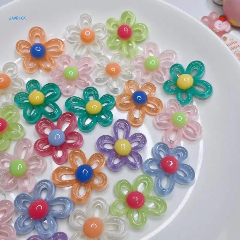 100pcs Hollow Flower Charm Jewelry Making Handmade Crafts Diy Supplies 28x30mm