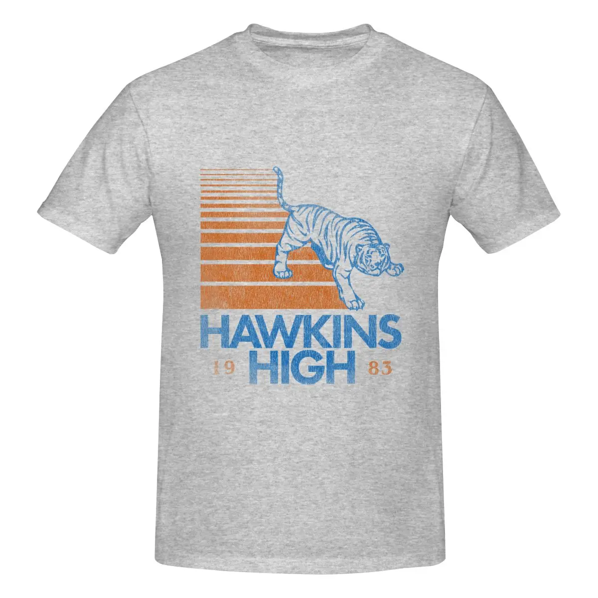 thumbnail image 1 of Camiseta divertida de Hawkins High (Stranger Things) para hombre. Las camisetas estampadas son holgadas y ajustadas. Camisetas para mujer, 1 of 5