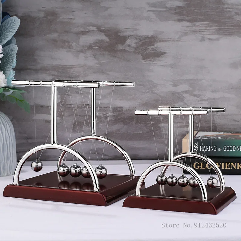 Steel Balance Ball Physics Science Pendulum Early Fun Development Educational Desk Toy Gift, Newtons Cradle Large, Medium, Small