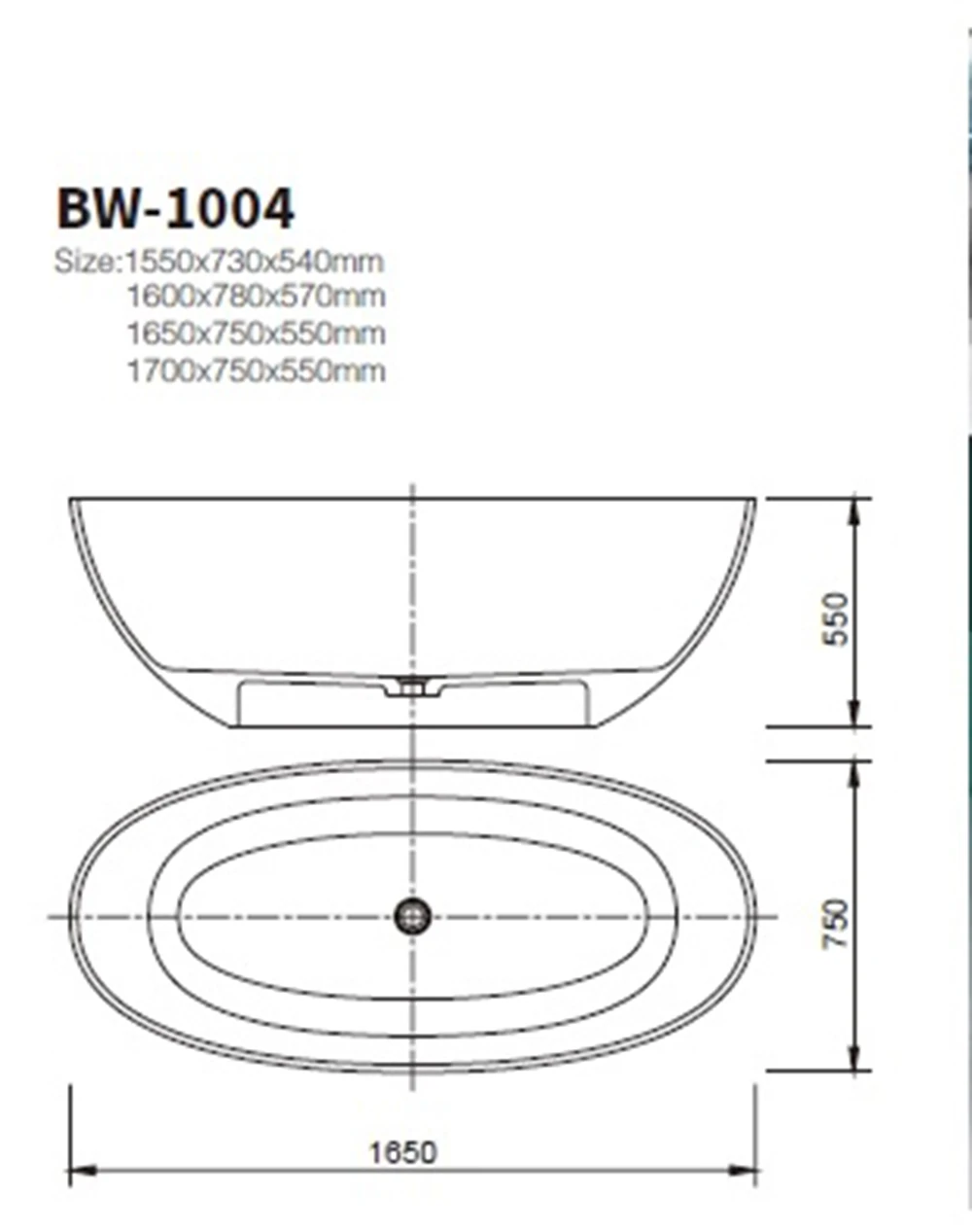 1700x750x550mm New Design Resin Freestanding Bathtub Online Celebrity Colored Transparent Muti-Sized Tub RS1004
