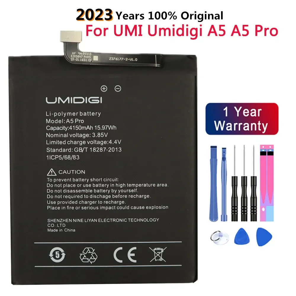

2023 Years High Quality UMI Battery For UMIDIGI A5 / A5 Pro A5Pro Original 4150mAh Mobile Phone Battery + Tools