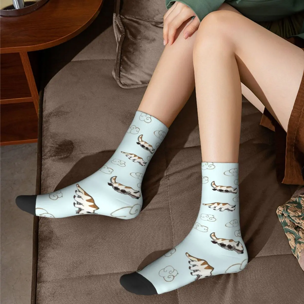 Funny Happy Appa Avatar The Last Airbender Basketball Socks Polyester Long Socks for Women Men Sweat Absorbing