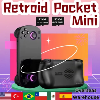 Retroid Pocket Mini Android10 Active Cooling WIFI6+ BT5.1PSP PS2 3.7 Inch AMOLED Screen Handheld video game console 6+128G Gift 1