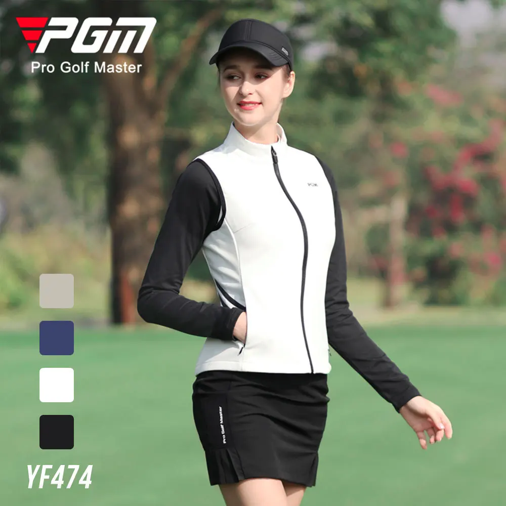 PGM Golf Women's Vest Autumn Winter Warm Clothing Sports and Leisure Fashion Ultra Lightweight Sports Lady Top YF474