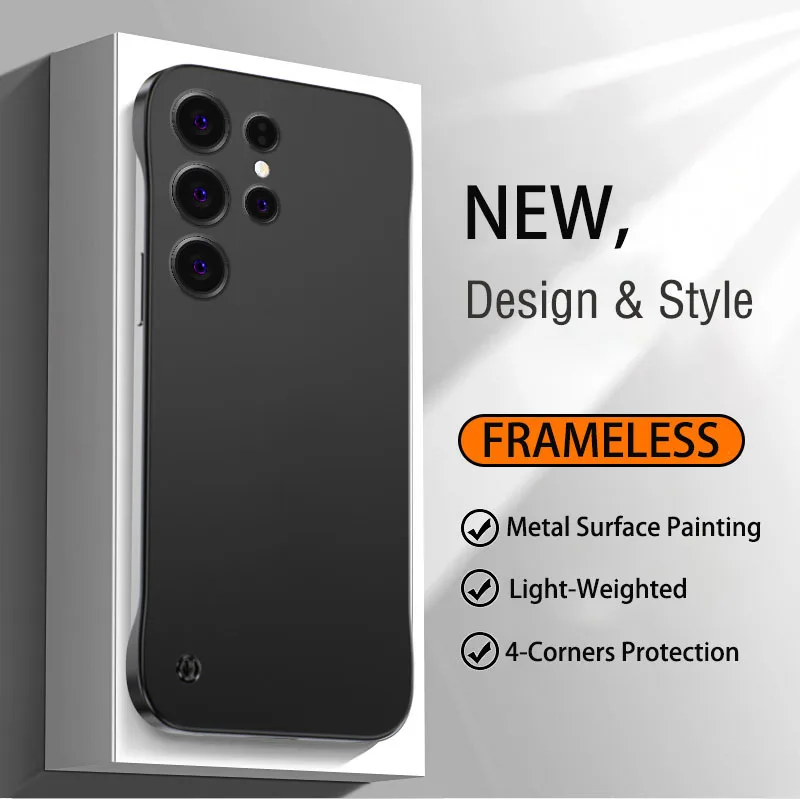 Ultra Thin Frameless Metal Surface Phone Case - Full Cover Premium Protection