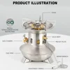 Gas Burner Stainless Steel Outdoor Gasoline Furnace Maintenance-Free Preheating Integrated Portable Gas Stove Camping Tile SG500 4