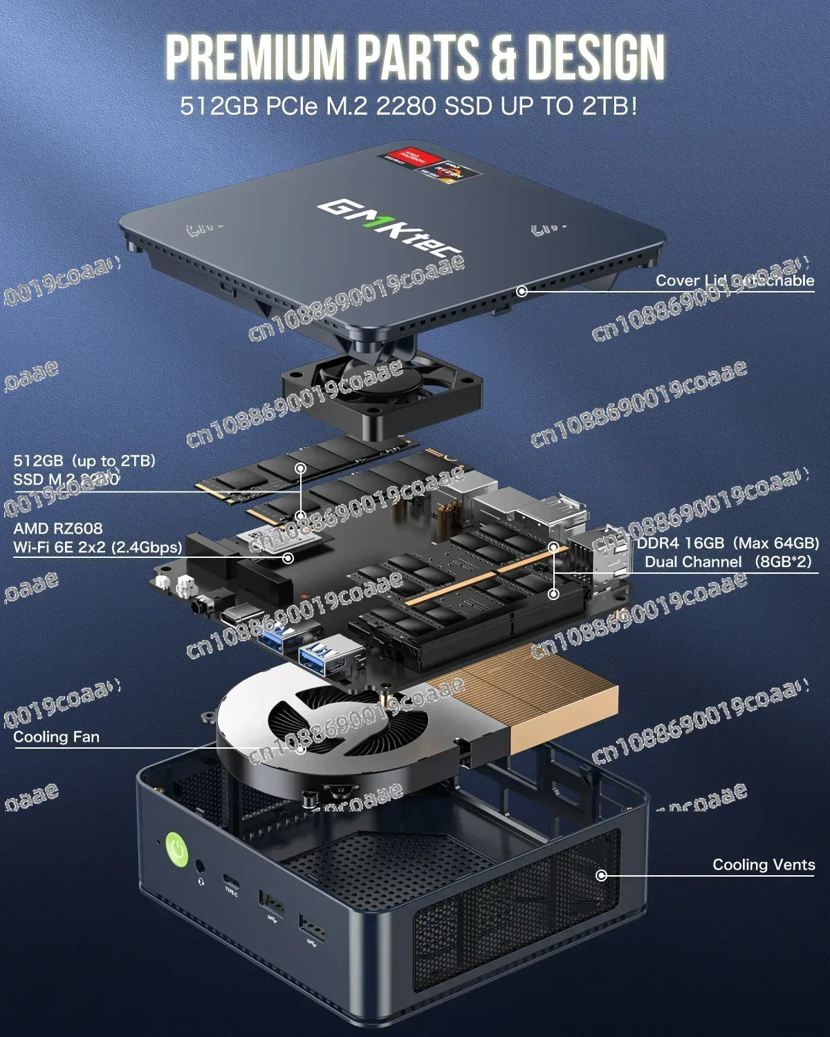 GMKtec M5 Plus Ryzen 7 5825U Mini PC Windows 11 Pro DDR4 16GB