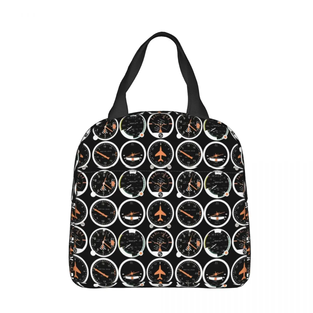 Basic Six Flight Instruments Borsa Termica Per Il Pranzo Borsa Termica Pilot Airplane Aviation Plane Fighter Tote Lunch Box Borse Per Alimenti