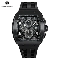 TSAR BOMBA Watch for Men Luxury Quartz Tonneau Wristwatch Sapphire Chronograph Waterproof Clock Valentine's day Gift 2023 New 1