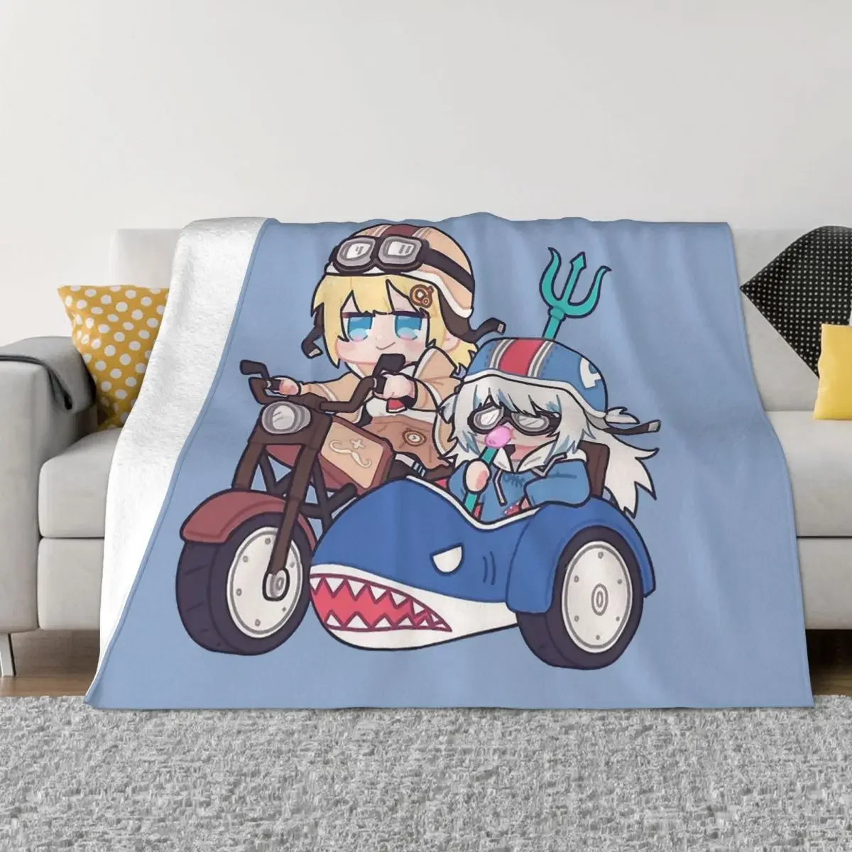

Hololive Virtual Host Group Box Blankets Coral Fleece Plush Decoration Bedroom Bedding Couch Bedspread