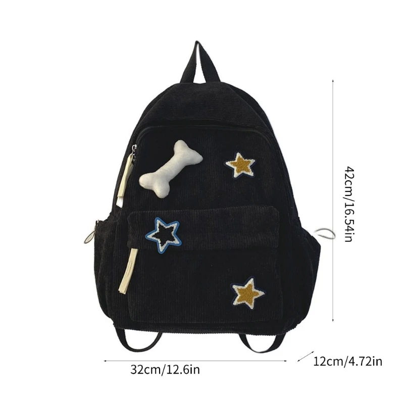 Durable Backpack Y2K Fashion Backpack Stylish Backpack Star Pattern Bag Durable
