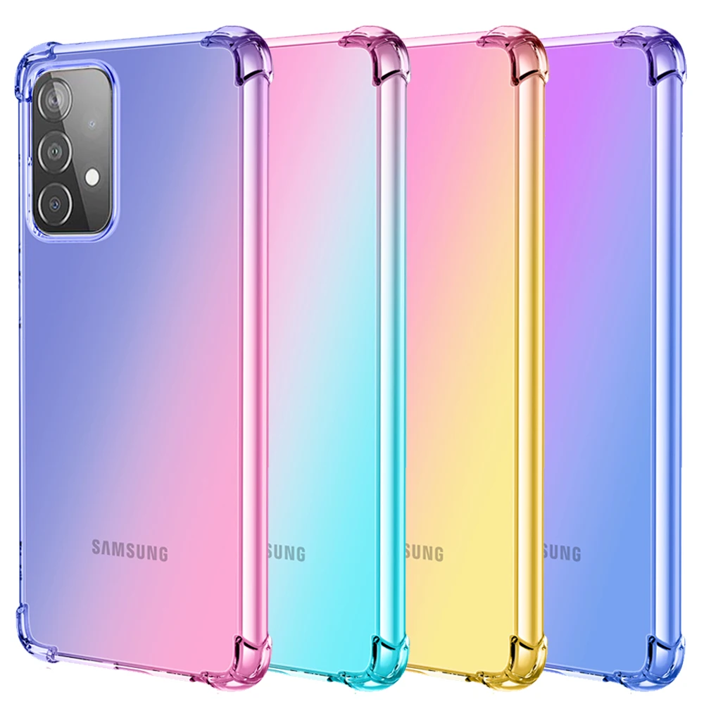 Двухцветный градиентный чехол для Samsung Galaxy A52 5G A52s 5G A72 5G A32 5G A32 4G A22 4G A12 A50 A30S, силиконовый чехол