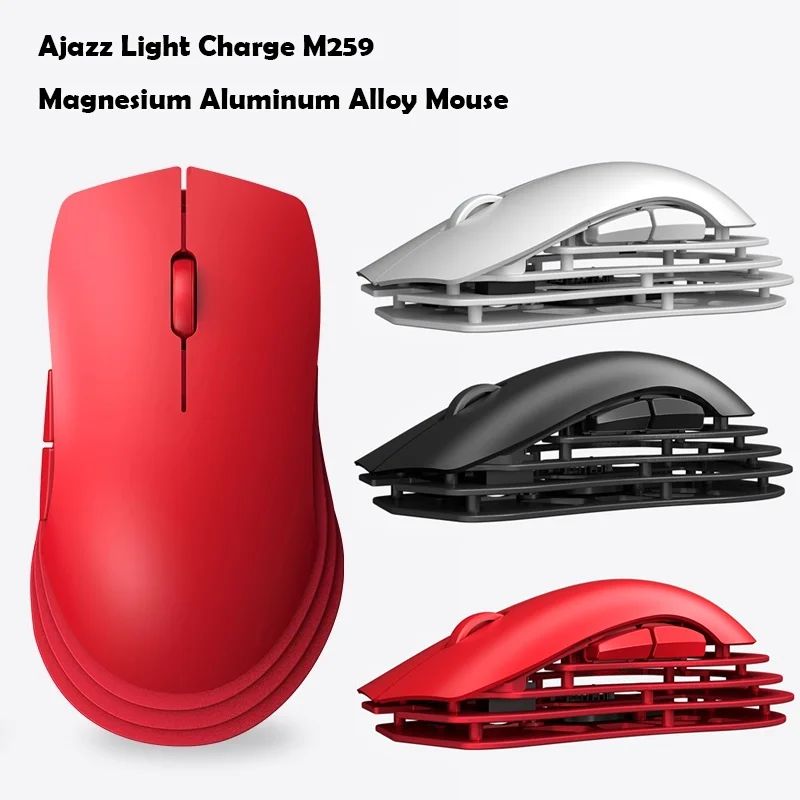

Ajazz M259 мышь из магниевого алюминиевого сплава-Bluetooth и беспроводной тройной режим, PAW3395, легкая игровая мышь