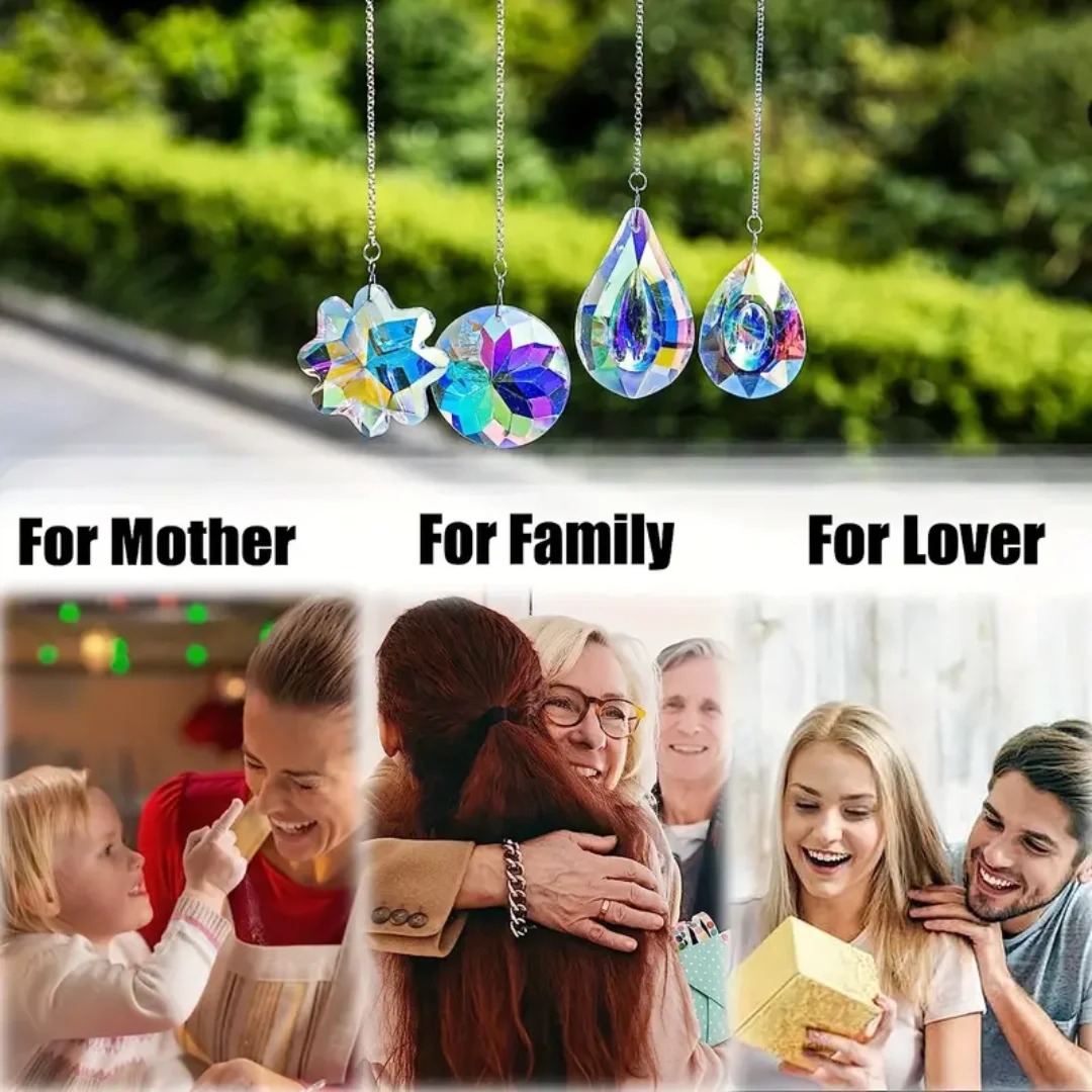 4pcs crystal light catcher: Light up the courtyard and paint a colorful rainbow! They can not only catch the sun, but also give