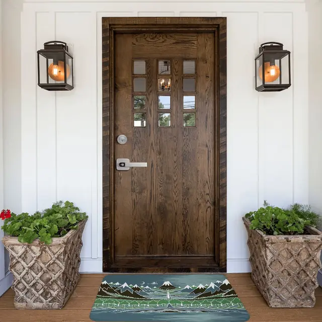 Nem Csúszás Nélküli Szőnyegű Ajtófürdő-Fürdő Szőnyeg Éjféli Erdő Hegyi Út J R Tolkien Folyosó Szőnyegen Beltéri Dekoráció - Image 4