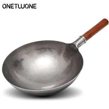 Hand Hammered Iron Wok 1