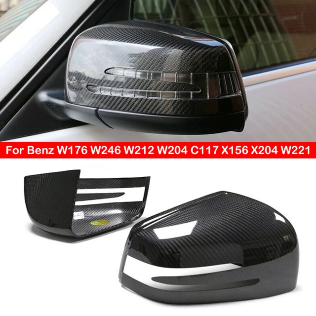 Für mercedes benz w176 w246 w212 w204 c117 x156 x204 w221 gla cla clk echte  kohle faser rückspiegel abdeckung flügel kappen verkleidung - AliExpress