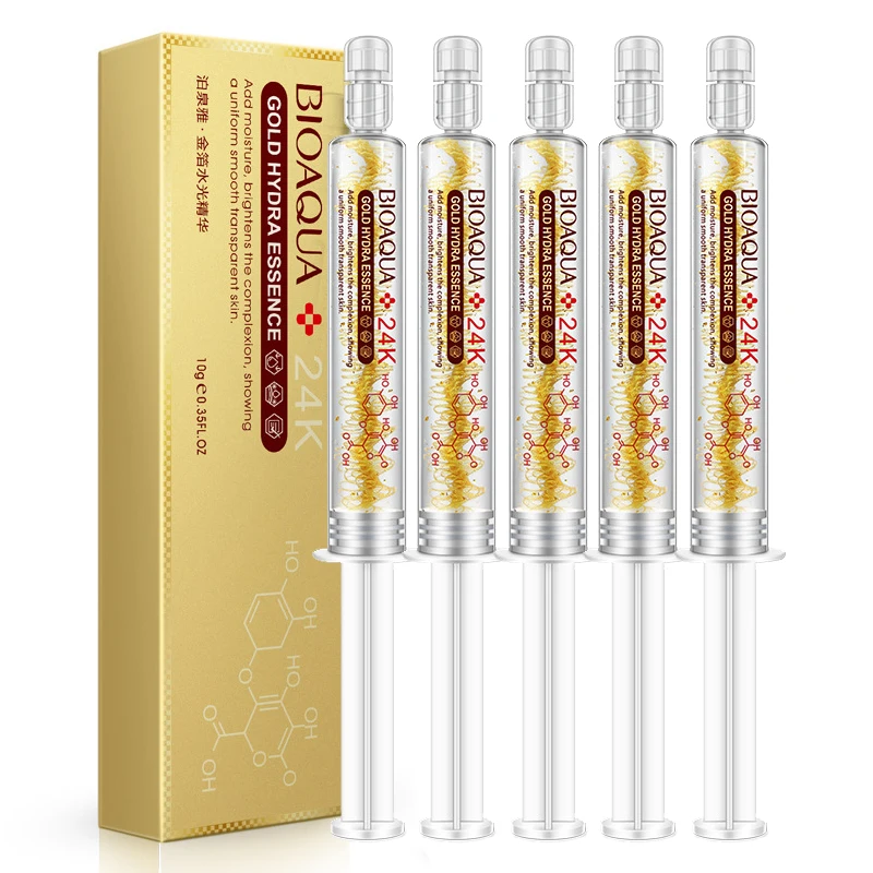 

BIOAQUA 5pcs 24K Gold Hydra Essence Skin Replenishment Face Serum Anti-aging Anti-wrinkle Moisturizing Facial Serum Face Care