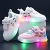 LED Kids Shoes for Girls Cute Cartoon Hello Kitty Shoes Baby Girl Kawaii Canvas Shoes Soft Bottom Sneakers Casual Shoes 3