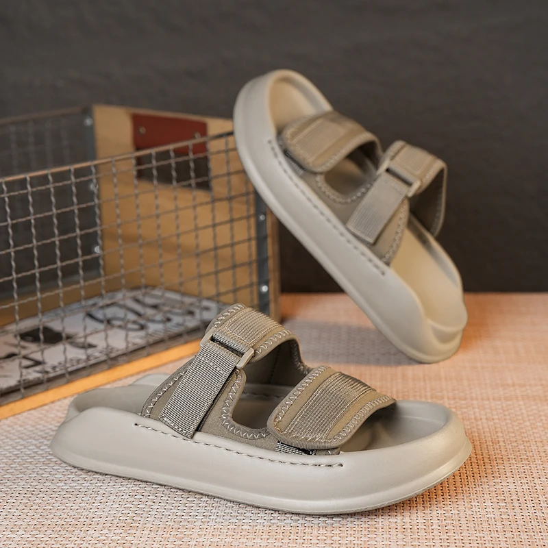 Herren-Slipper mit dicker Sohle, lässige Sommerschuhe mit weicher Sohle, Outdoor-Strandschuhe, schnelltrocknende, atmungsaktive, leichte Sportslipper