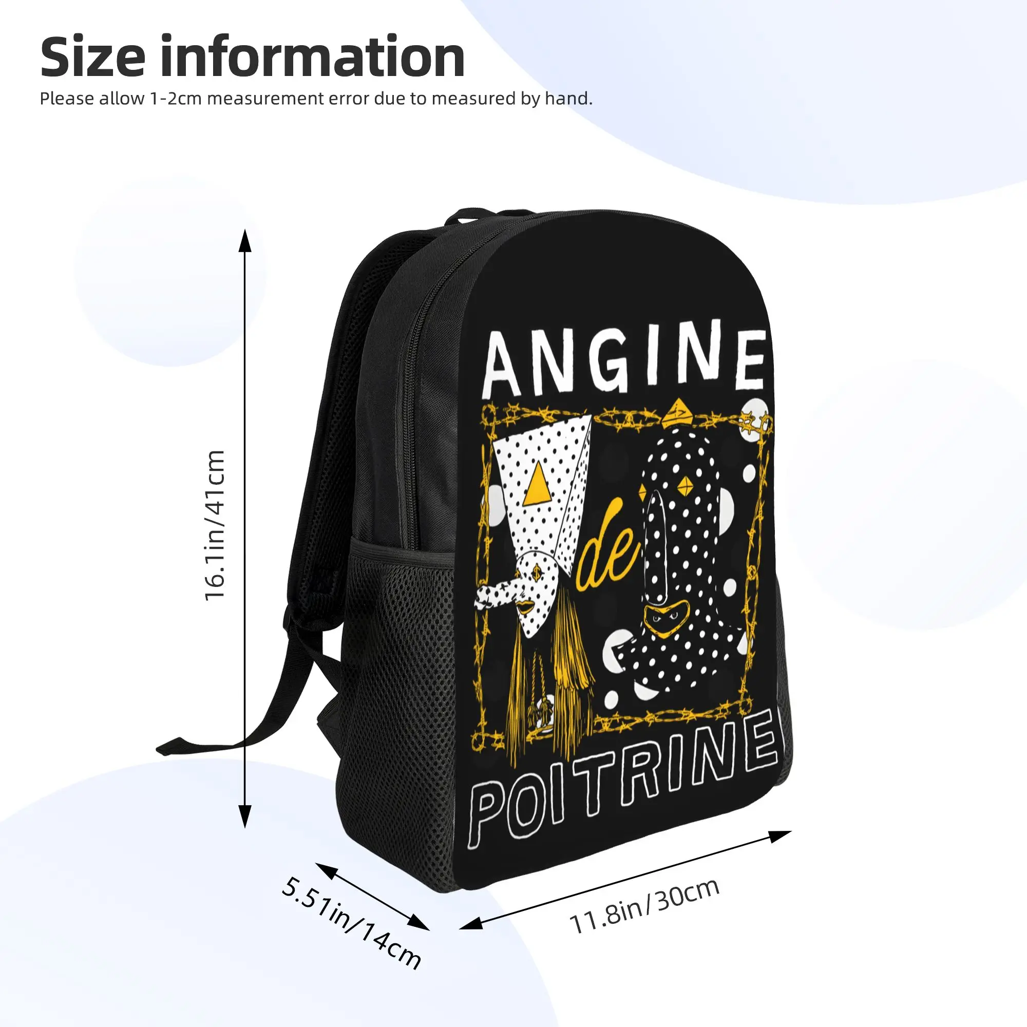 Rock Angine De Poitrine 남성용 여성용 메탈 밴드 백팩 패션 학생 하이킹 여행 데이 팟 노트북 숄더백 경량