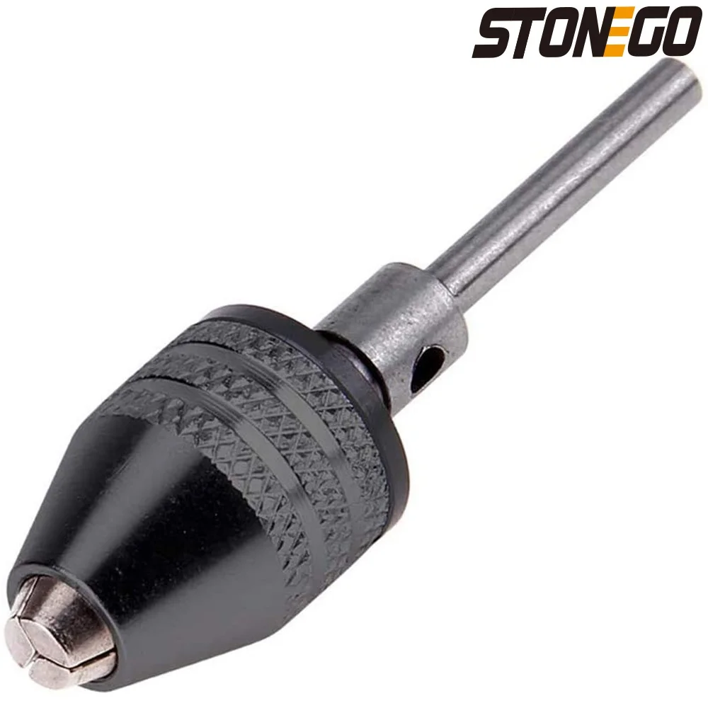 

STONEGO 1PC Drill Chuck Keyless 0.3-3.4mm Adapter Power Drill Bit Converter Chuck 2.35mm/3.0mm Round Shank