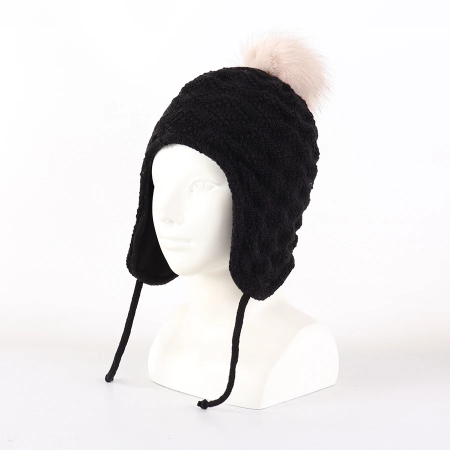 Wintermütze für Kleinkinder, Kinder, Kleinkinder, Ohrenklappe, gestrickt, warme Mütze, mit Fleece gefüttert, für Babys, Jungen und Mädchen – Detail 11