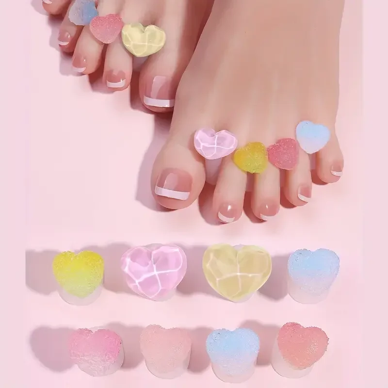 Daisy Flower Toe Separator 8 PCS/Set Silicone Cute Toe Spacers Cushions Reusable Toes Dividers for Nail Art Pedicure Tools