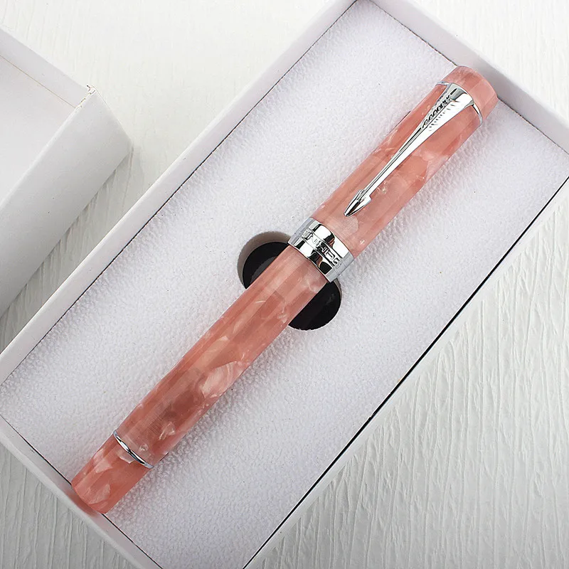 Jinhao 100 수지 분수 펜 다채로운 아크릴 실버 클립, 고급 펜촉, F/0.5mm, 쓰기 학교 문구 선물, 사무용품
