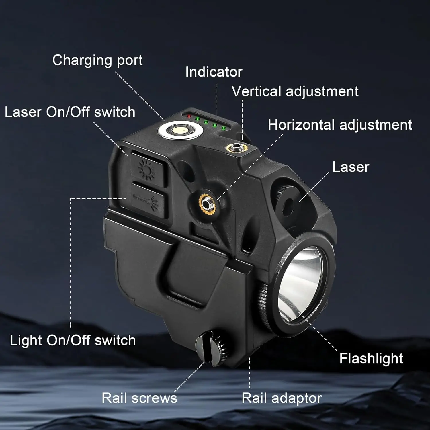 Flashlight Laser Sight With Built-in Lithium Battery