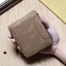 

Brand Men short Wallet With Zipper Coin Pocket Vintage Money Bag High Quality Male Fashion Purse Card Holder New Carteira