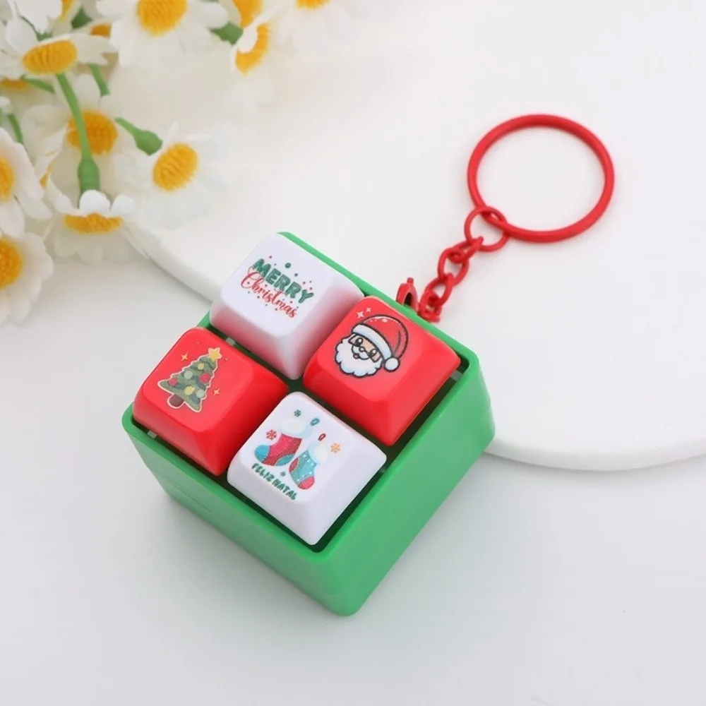 Christmas Gifts 4 Keyboard Key Toy Fidget Decompression Anti Stress Finger Keyboard Games Keychain Stress Relief