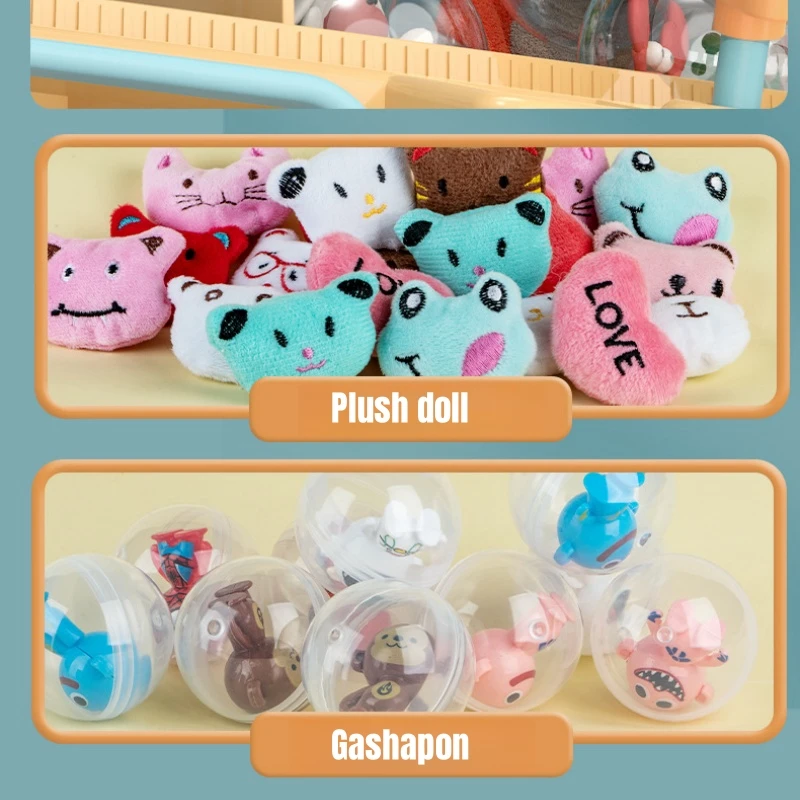 Mini Claw Arcade Crane Children Coin Operated Play Game DIY Prizes Gashapon Plush Doll Vending Machine Toys Kids Christmas Gifts 5