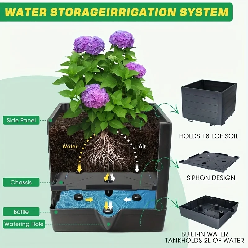 Tomato Cage Planter Box with Self Watering System and Grid Support 6