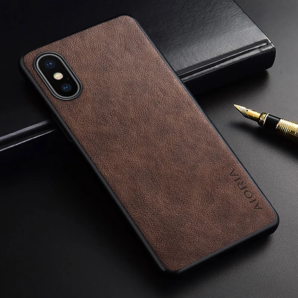 Luxury Vintage Leather Skin Case with Soft Silicone Cover