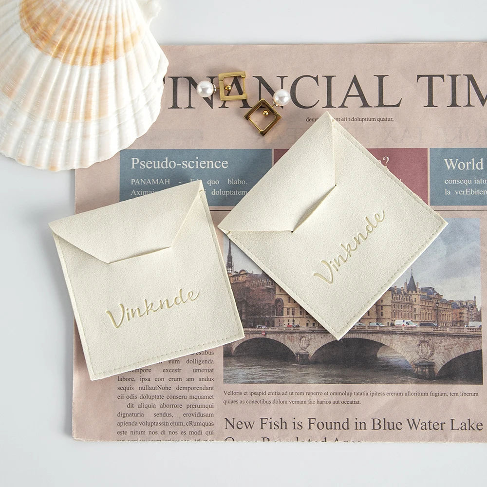 100er-Pack Elfenbeinfarbene Mikrofaser-Schmuck-Geschenktaschen für Ringe, Ohrringe, Armbänder, Hochzeiten, Organizer, Parfümöl, Seife, Aromatherapie-Umschlagbeutel – Detail 5