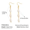 c.citybeauty – boucles d'oreilles élégantes en perles naturelles pour femmes, longue chaîne, en acier inoxydable plaqué or 18 carats, bijoux quotidiens