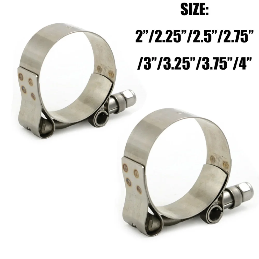 

2 Pieces Exhaust Clamp Clip Stainless Steel 2 Inch - 4 Inch Car Fuel Hose Clips Hoses Clamps Set T Clamp