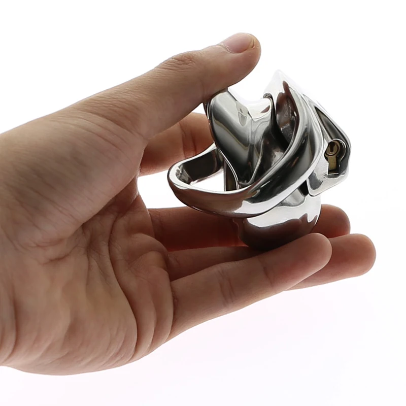 HT V3 Stainless Steel Cage Lock Ring Chastity Device Belt Tool Restraint Sex Toys 4 Sizes Choose_voghion.com