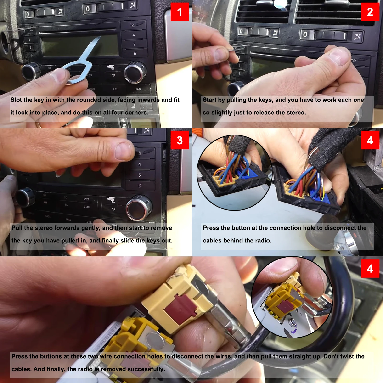 Car Stereo Radio Removal Keys Cd Tool For Audi Sline A3 A4 A5 A6 A7 A8 Tt  Q3 Q5 Q7 A1 B5 B6 B7 B8 B9 8p C6 C5 C7 - Car