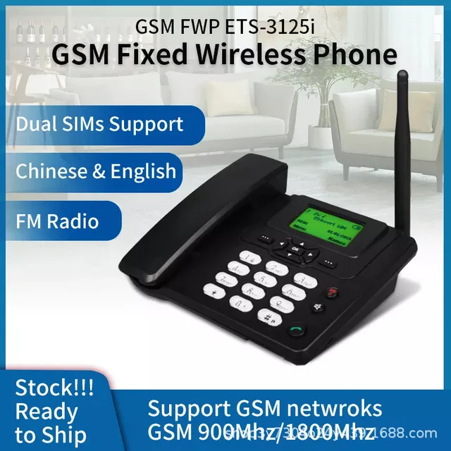 1 Set 4G Cordless Phones With Dual GSM SIM Card SD Card MP3 Wireless Fixed Phone Desktop Telephone for Office Home
