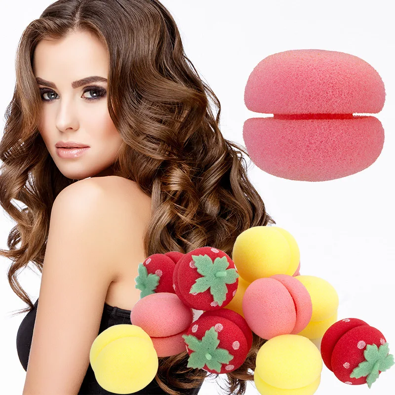 Strawberry Heatless Hair Curlers Ribbon Hair Rollers No Heat Curling