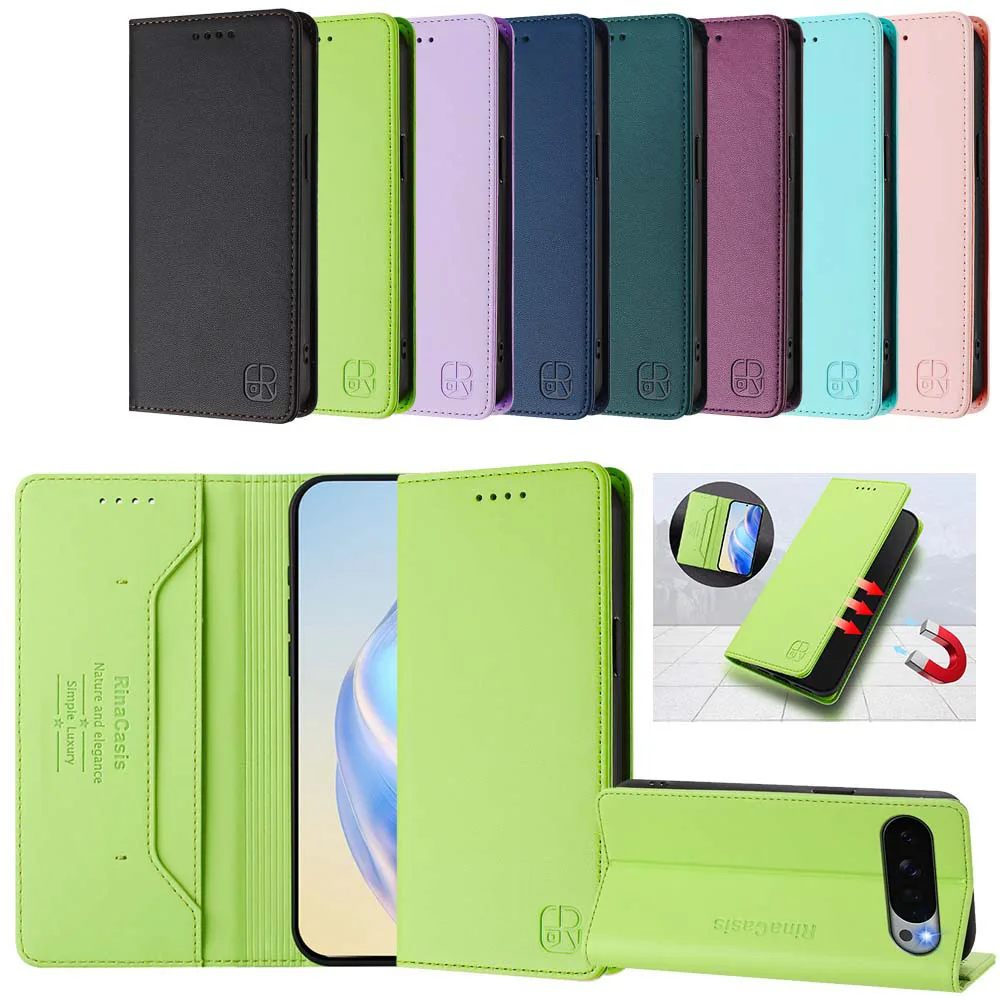 Premium Magnetic Leather Wallet Flip Case - Elegant Phone Back Cover