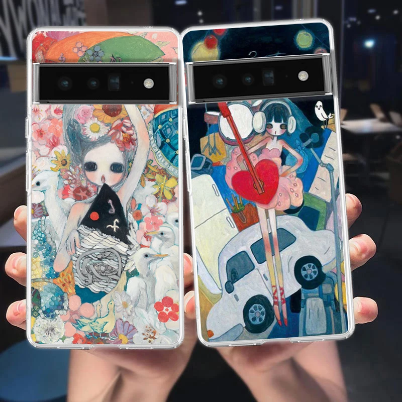 Aya Takano Shockproof Transparent Silicone Phone Case Cover