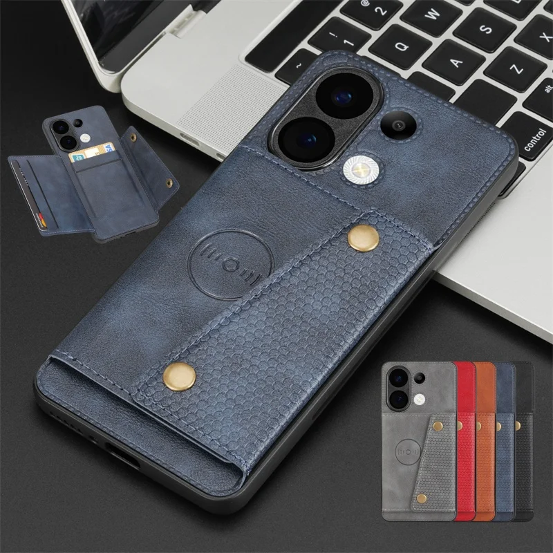 Leather Flip Wallet Phone Case with Card Slots and Magnetic Holder Back Cover