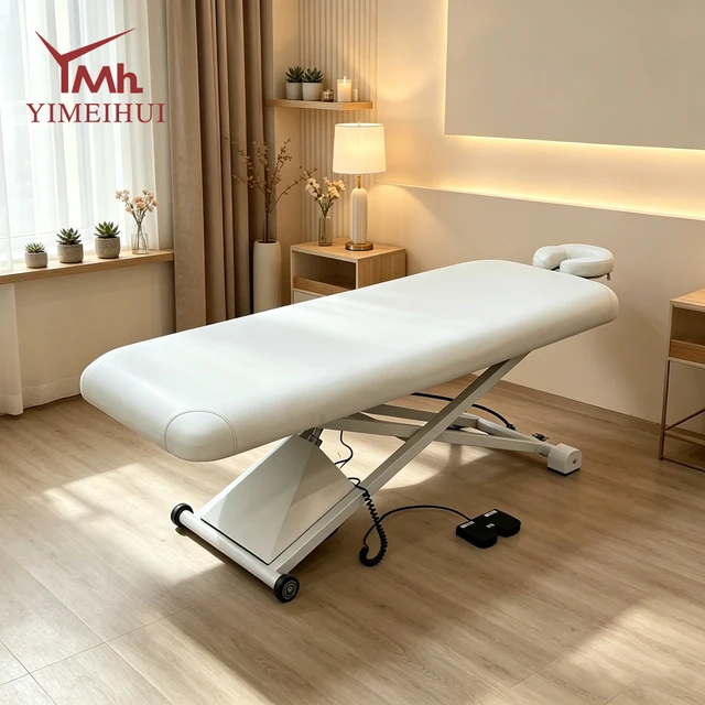 Table de massage portable robuste et confortable, réglable en hauteur, pour salon de beauté, soins du visage, thérapie physique, examen 1