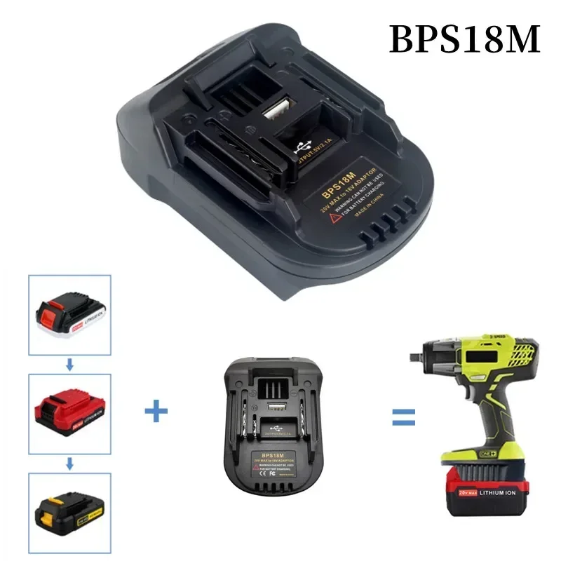 

BPS18M Battery Adapter For Porter Cable 18V 20V Lithium For Black&Decker/Bupai/Stanley Lithium Battery For MAKITA BL1830 BL1840