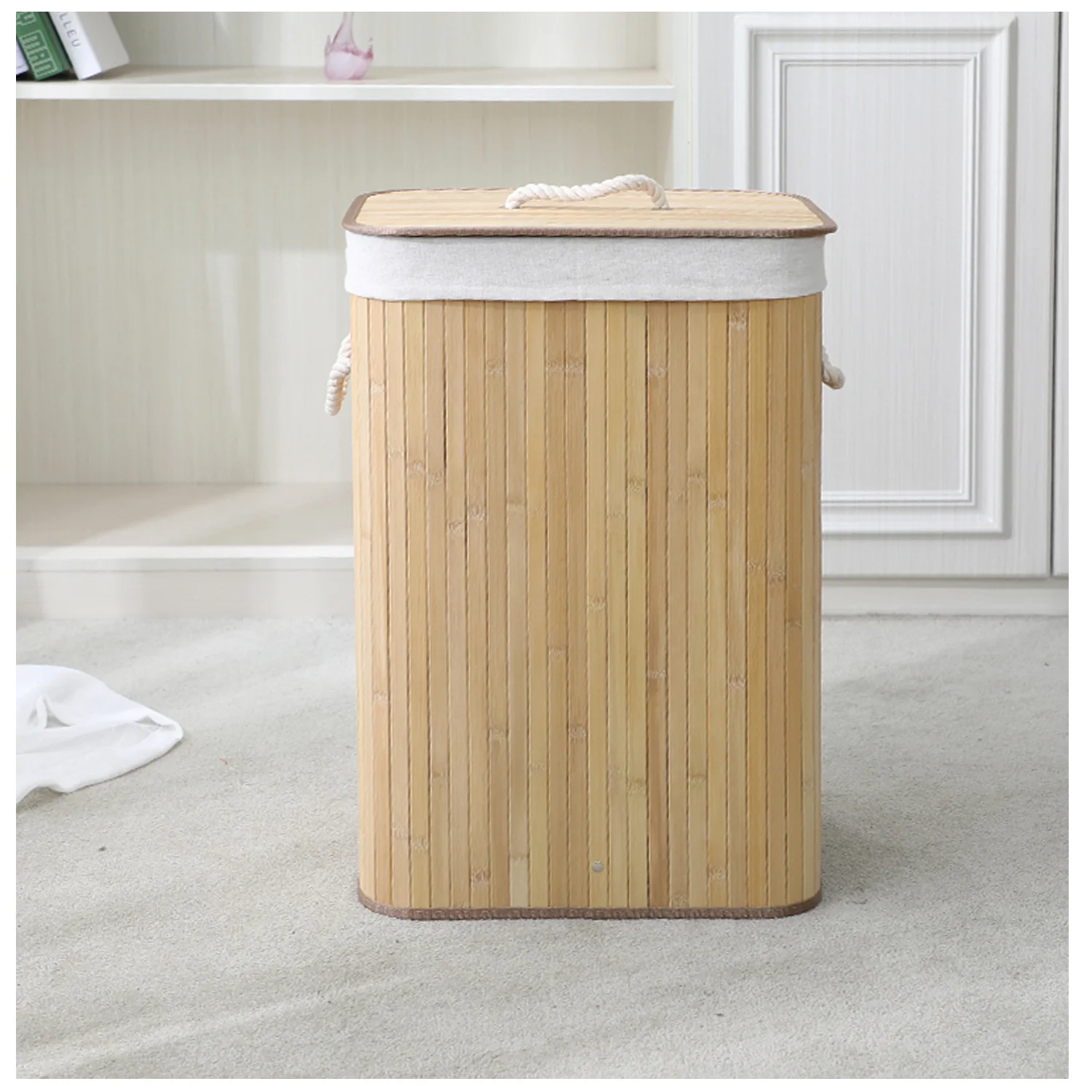 

Foldable Clothes Storage Basket Laundry Dirty Clothes Storage Bucket Bamboo Basket Clothes Container Organizer Storage Basket
